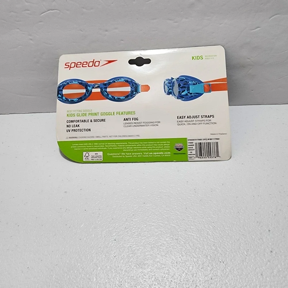 Kids Speedo Goggle Orange Age 3-6 Adjustable New In Pack